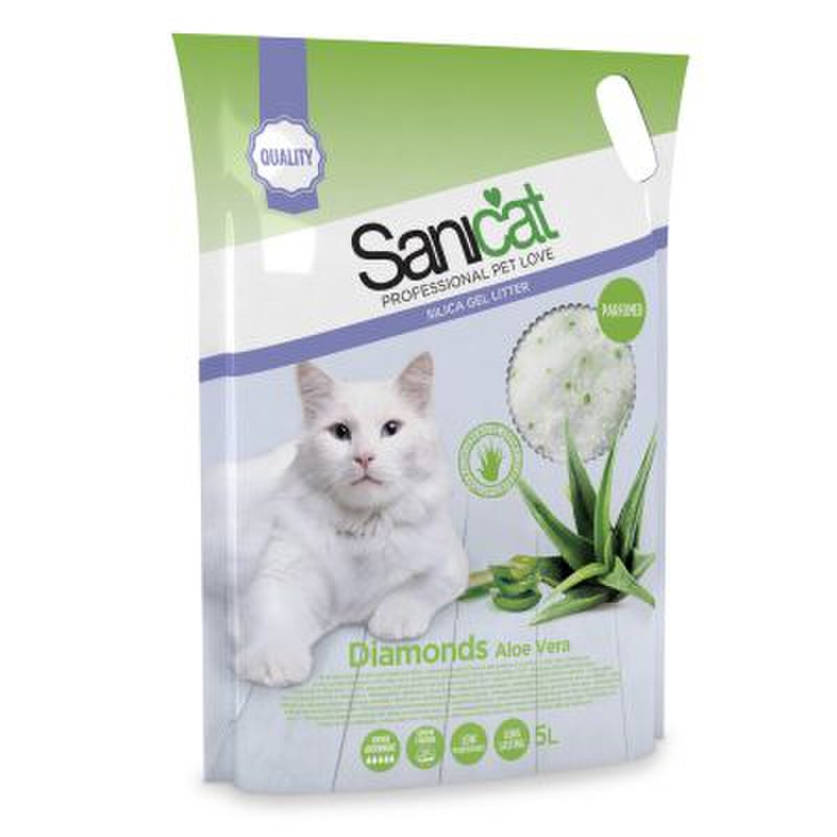 Sanicat Diamonds Aloe Vera Cat Litter - 5L_0